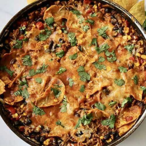 One Pot Ground Turkey Enchilada Skillet