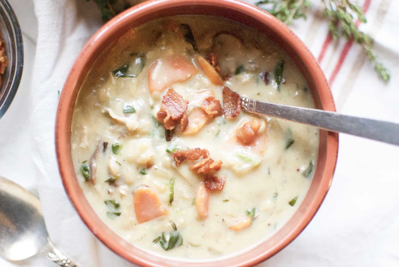 Creamy chicken & wild rice soup