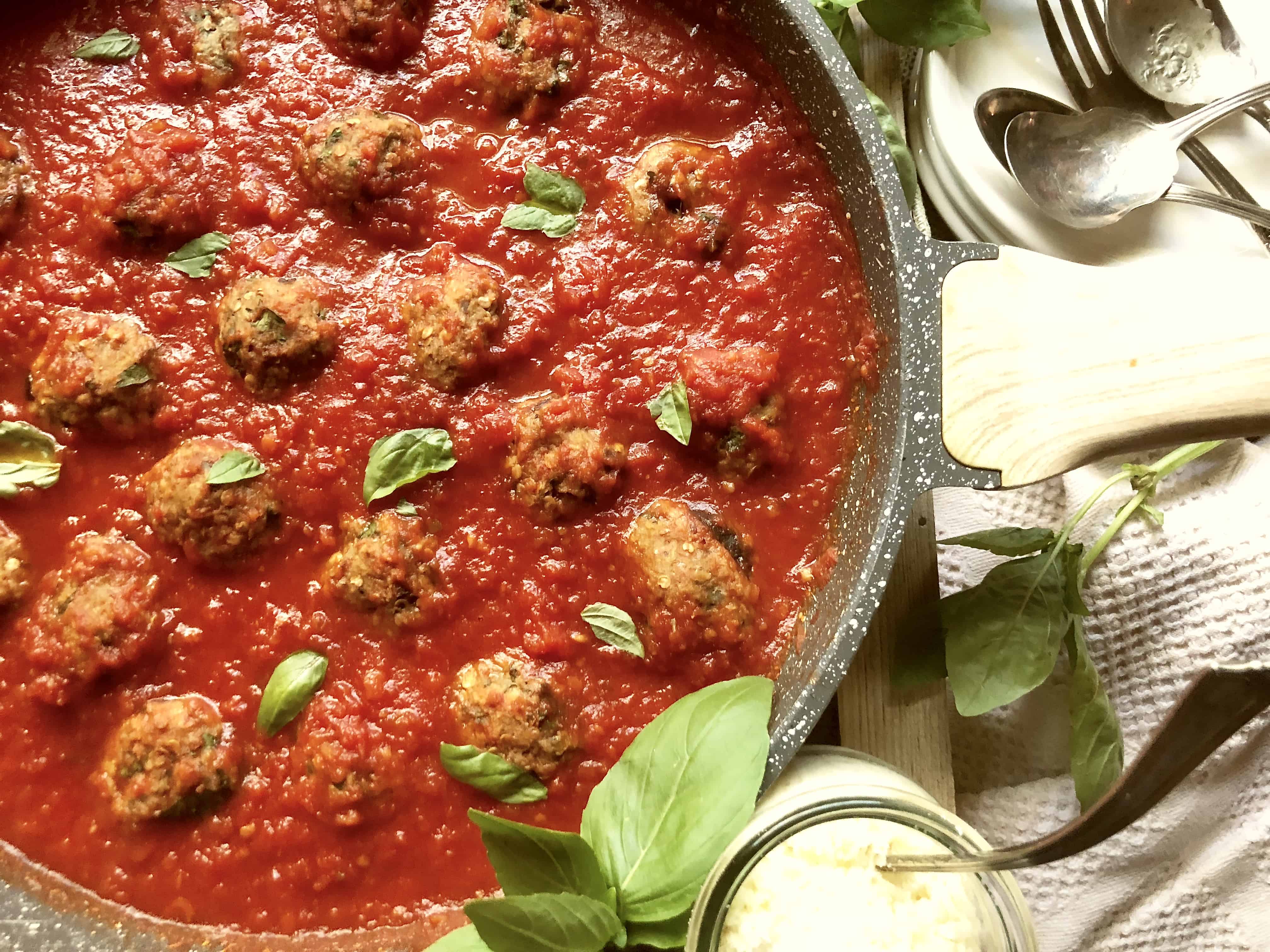 Eggplant parmesan "meatballs"