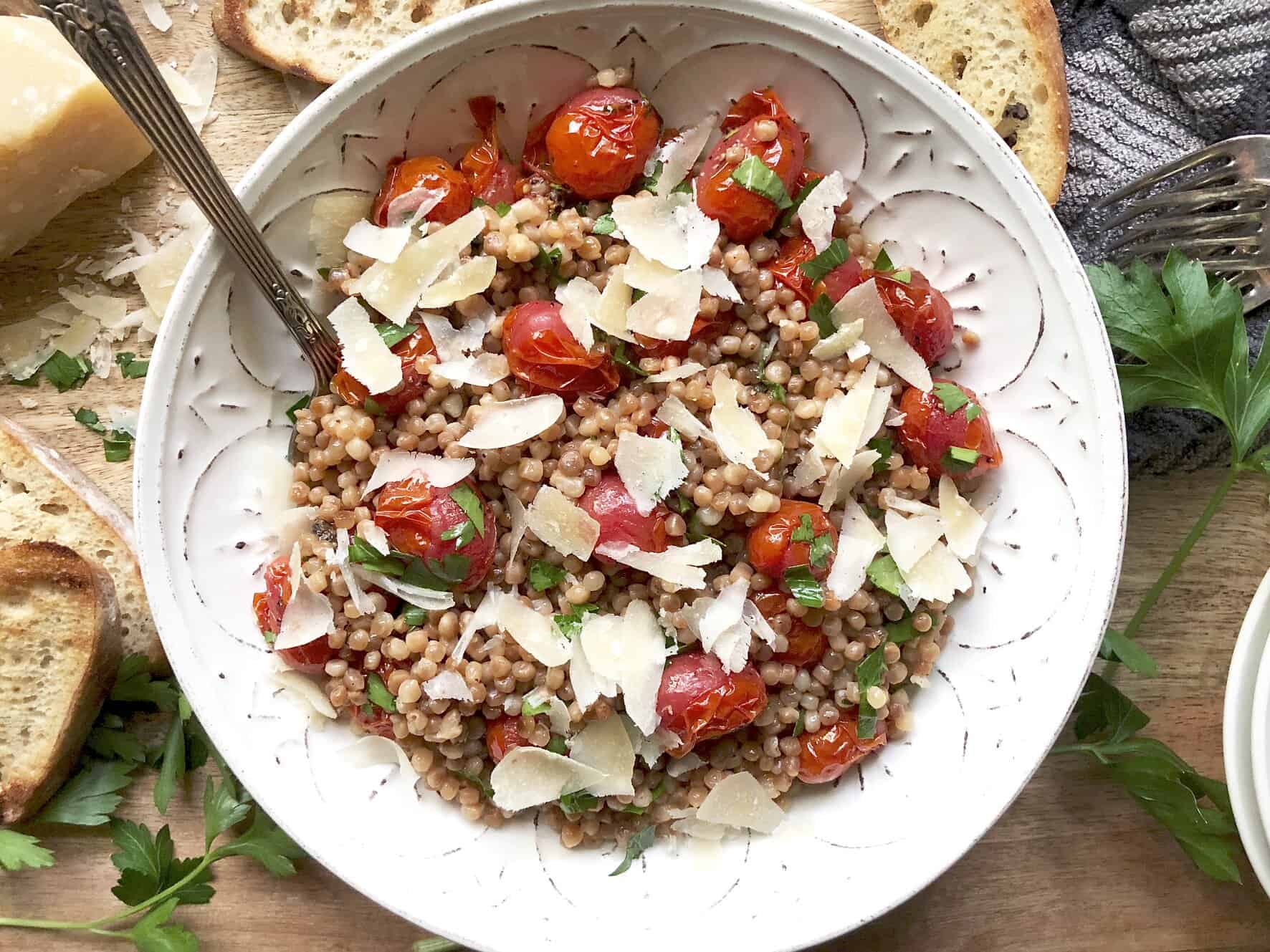 Toasted couscous & roasted tomato salad