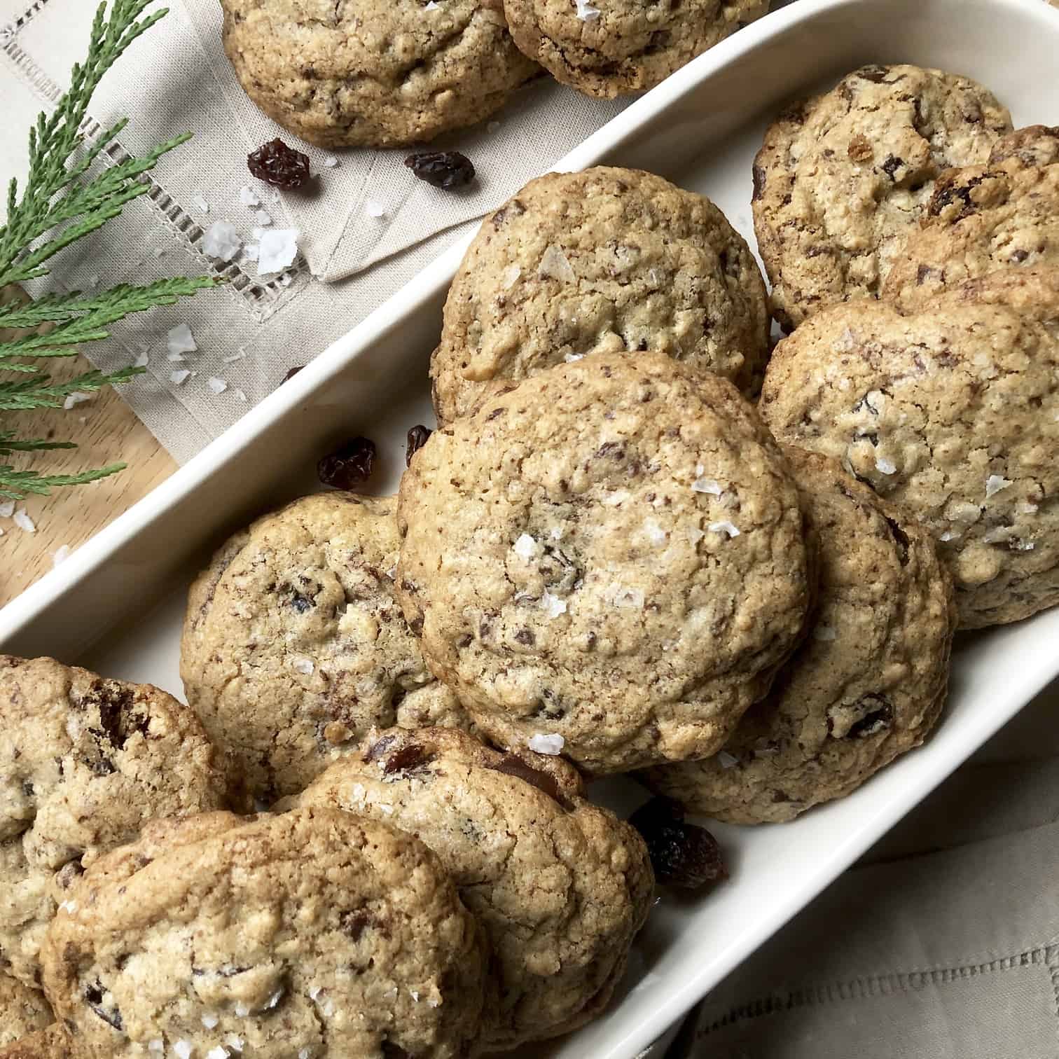 Salted oatmeal chocolate chunk cookies