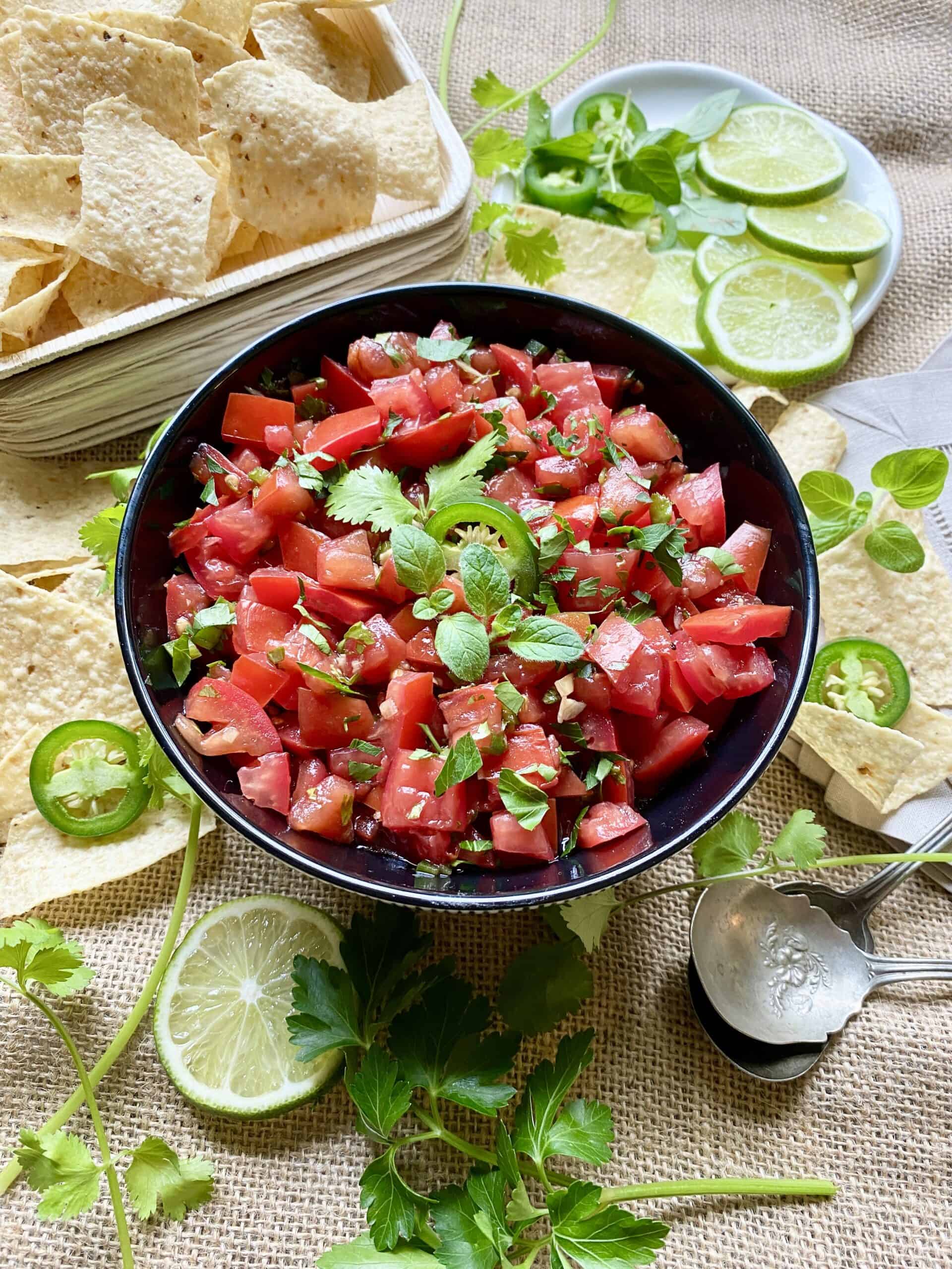 Homemade fresh tomato salsa