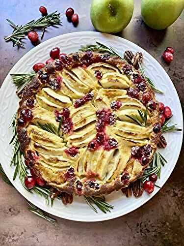 Apple & Cranberry Tart with Rosemary Custard