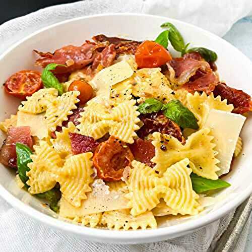 Creamy Bow Tie Pasta Salad With Crispy Pancetta 