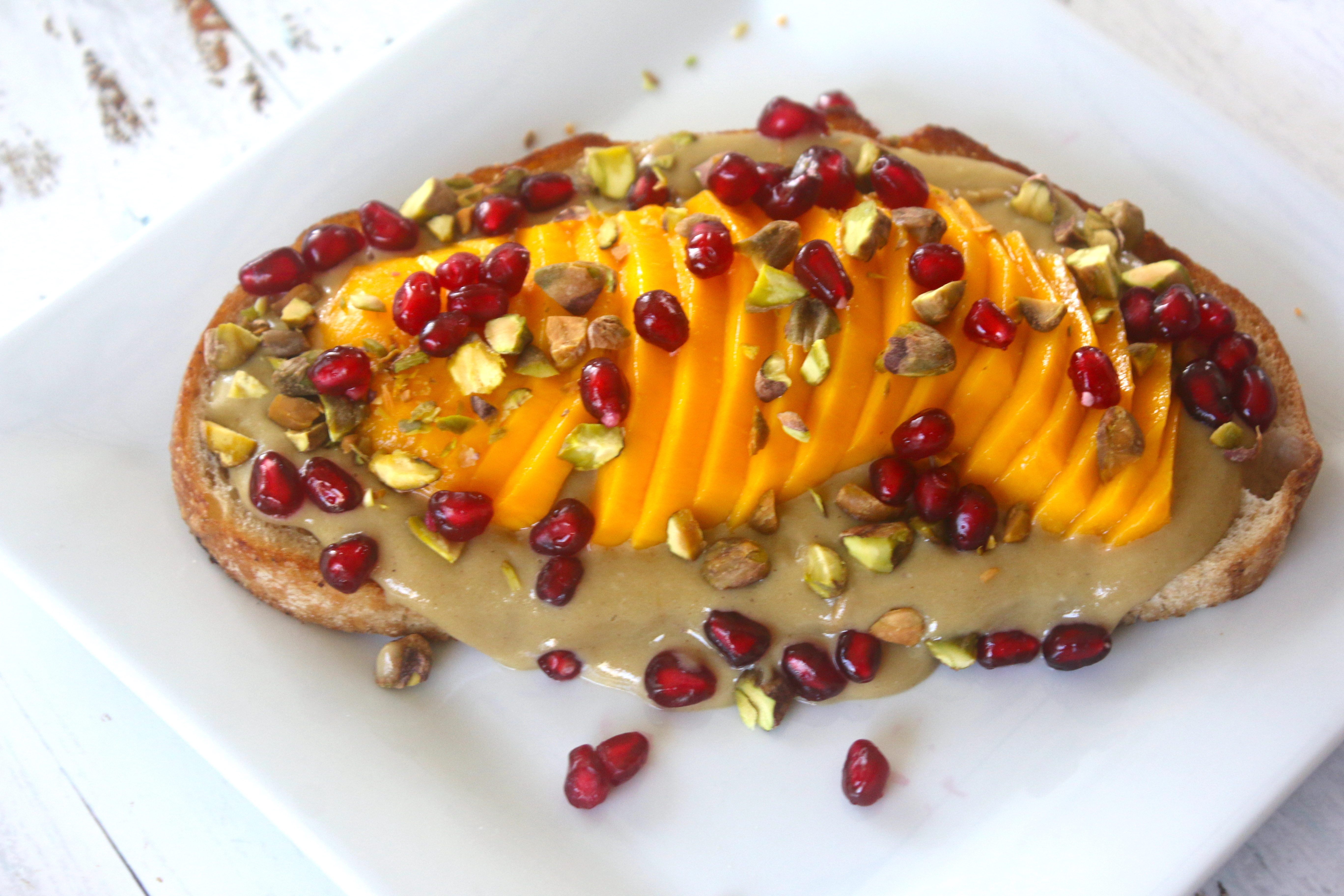 Mango Pistachio Butter Toast