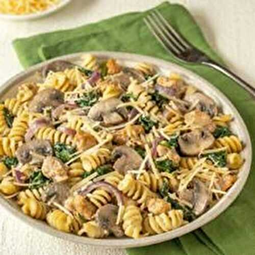 Mushroom and Spinach Pasta with Chicken Sausage