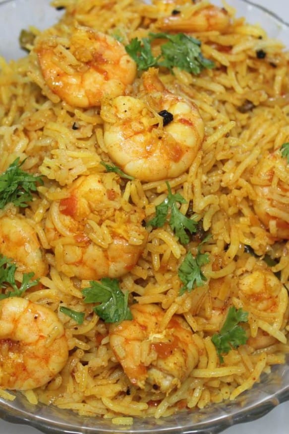 Green Prawn Pulao