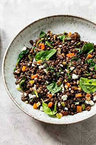 Warm Red Lentil Salad with Goat Cheese