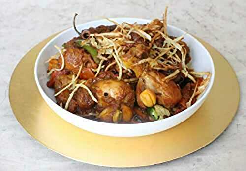 Chicken with Potato Straws (Sali ma Murg)