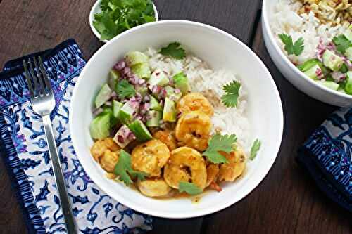 Coconut Prawns with Cucumber Salad