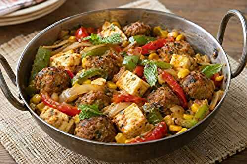 Chicken Kofta Balti with Paneer