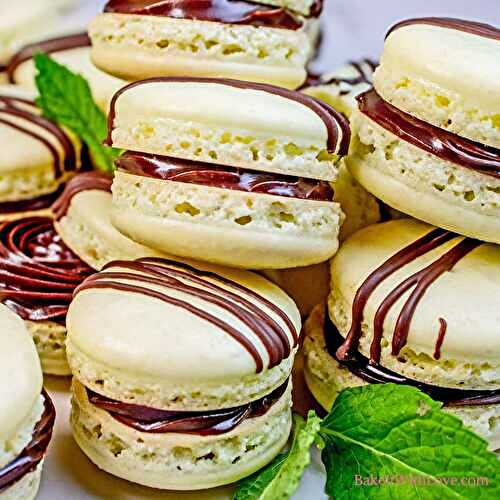 Mint Chocolate Macarons