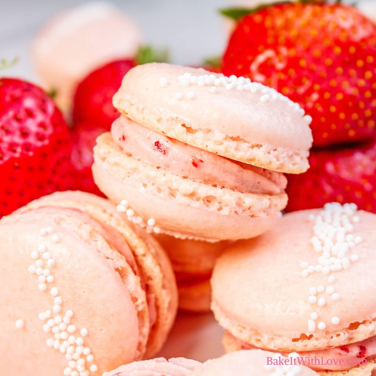 Strawberry Macarons