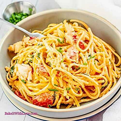 Creamy Tuscan Lobster Linguine