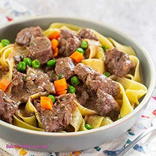 Slow Cooker Beef Tips & Gravy