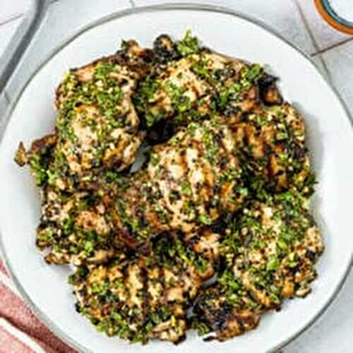 Chimichurri Chicken Thighs (Charcoal-Grilled)
