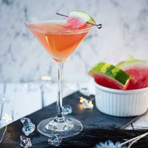 Melon Martini Recipe with Homemade Watermelon Syrup