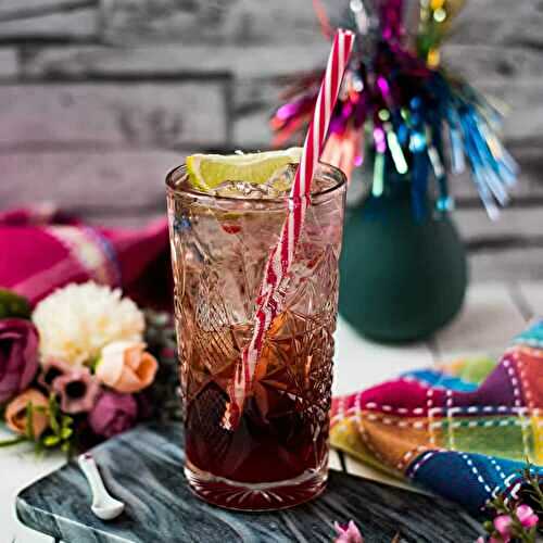 Raspberry Gin Tonic with Sloe Gin