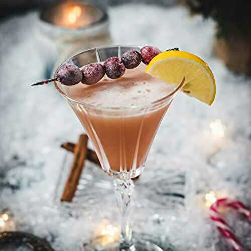 Cranberry Whiskey Sour with Cinnamon