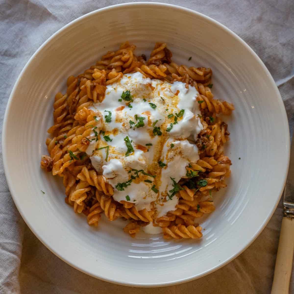 Kıymalı Makarna - Turkish Pasta with Ground Beef