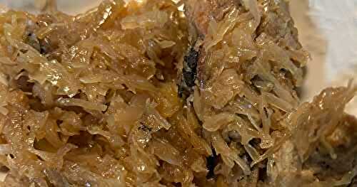 Country-style Pork Ribs & Kraut – braised and slow cooked in crockpot