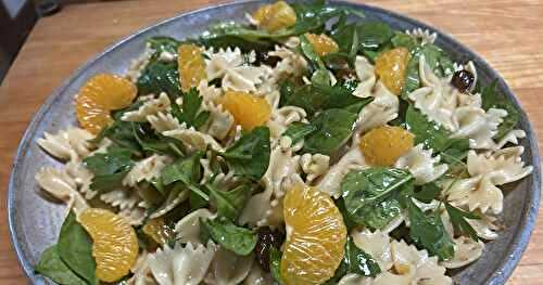 Mandarin Spinach & Pasta Salad with Teriyaki Dressing