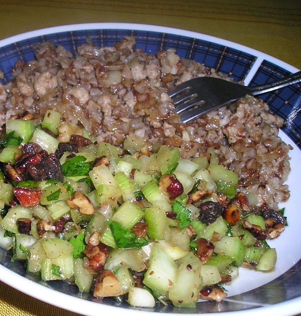 Crispy celery salad with cranberries and pecans