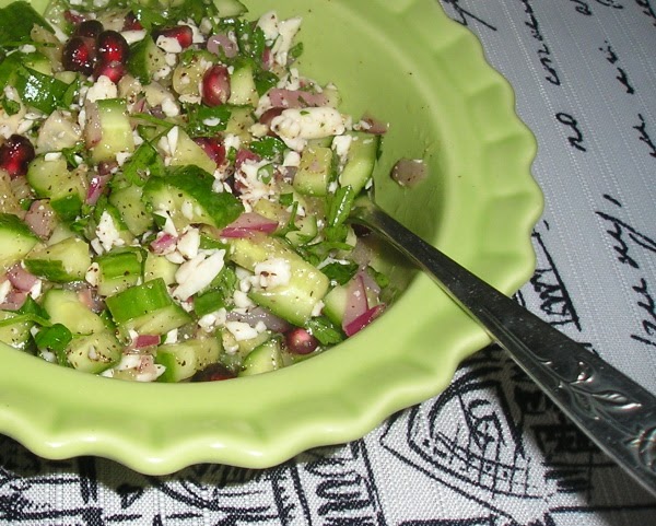 Chopped Cucumber, Pomegranate & Tangerine Salad