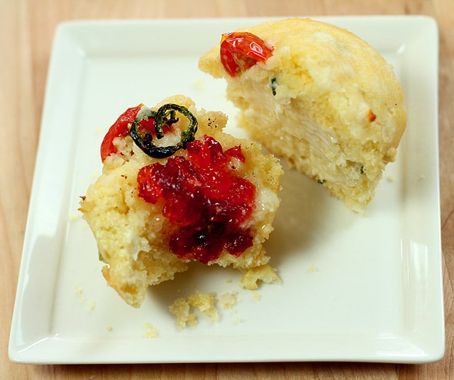 Corn Muffins with Poblano Peppers & Queso Fresco Cheese for #baketogether