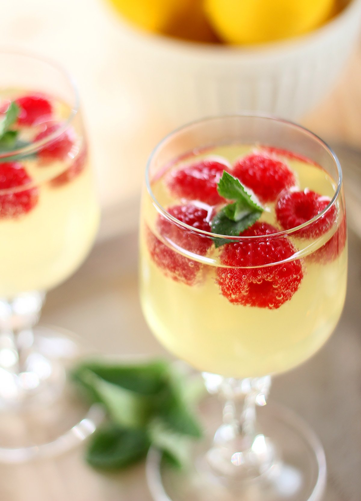 Sparkling Limoncello Raspberry Cooler