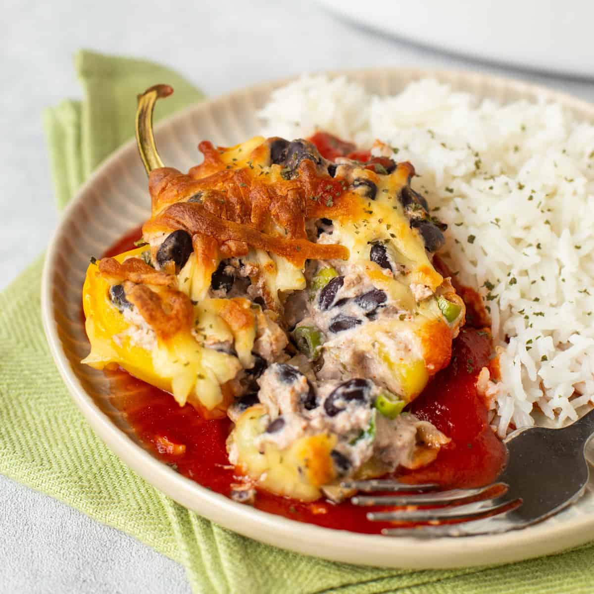 Creamy Ricotta and Black Bean Stuffed Peppers