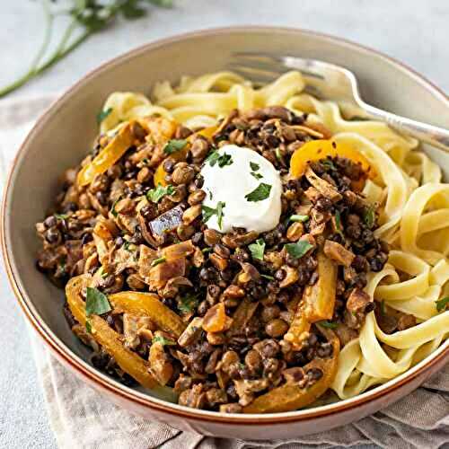 Easy Lentil Stroganoff