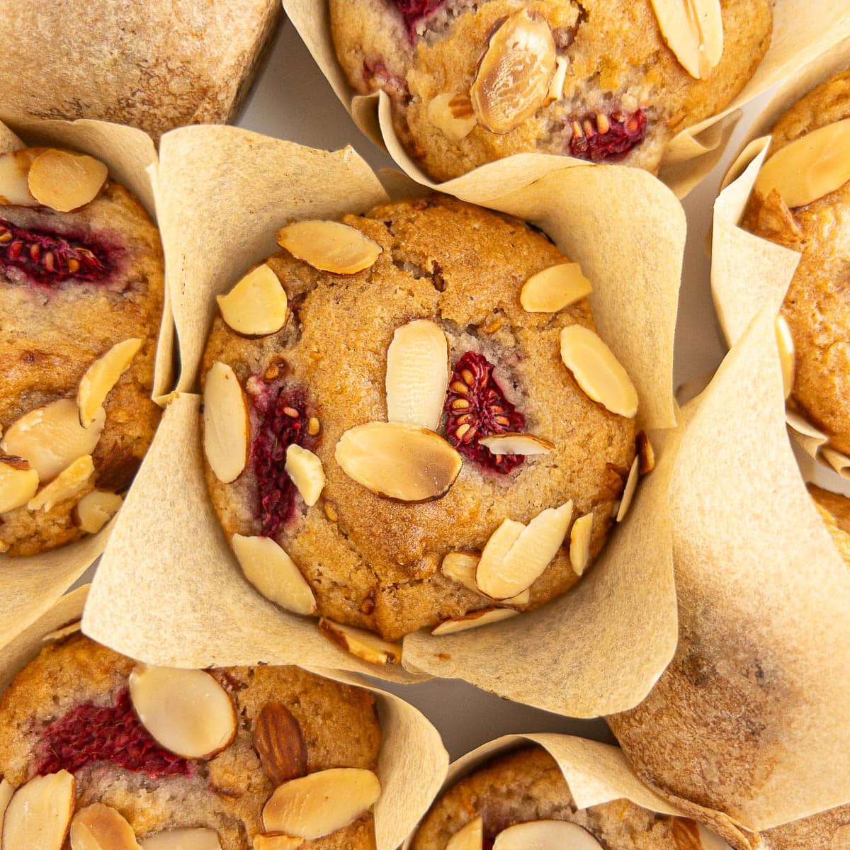 Vegan Raspberry Almond Muffins