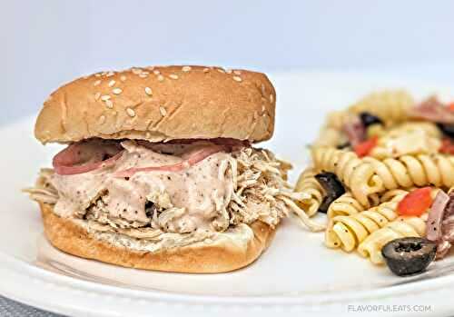 Slow Cooker Chicken Sandwiches with Alabama White Sauce