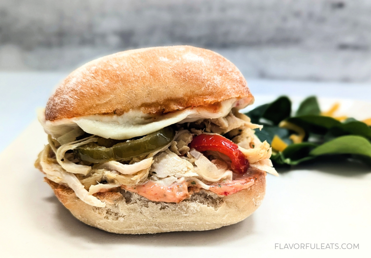 Slow Cooker Spicy Italian Chicken Sandwiches