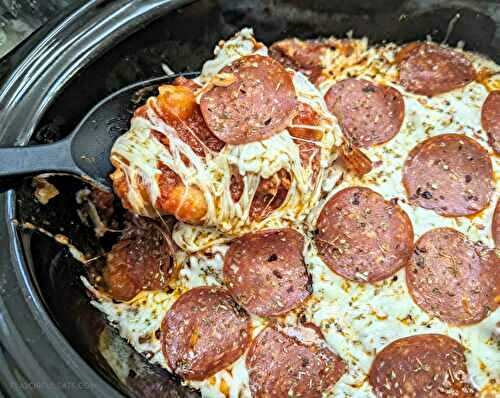 Slow Cooker Sausage & Gnocchi Pizza Casserole