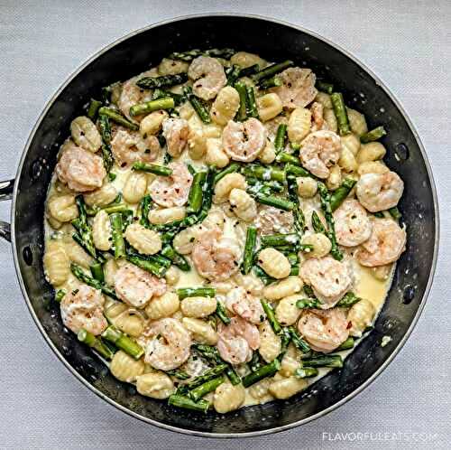 Creamy Shrimp & Gnocchi with Asparagus