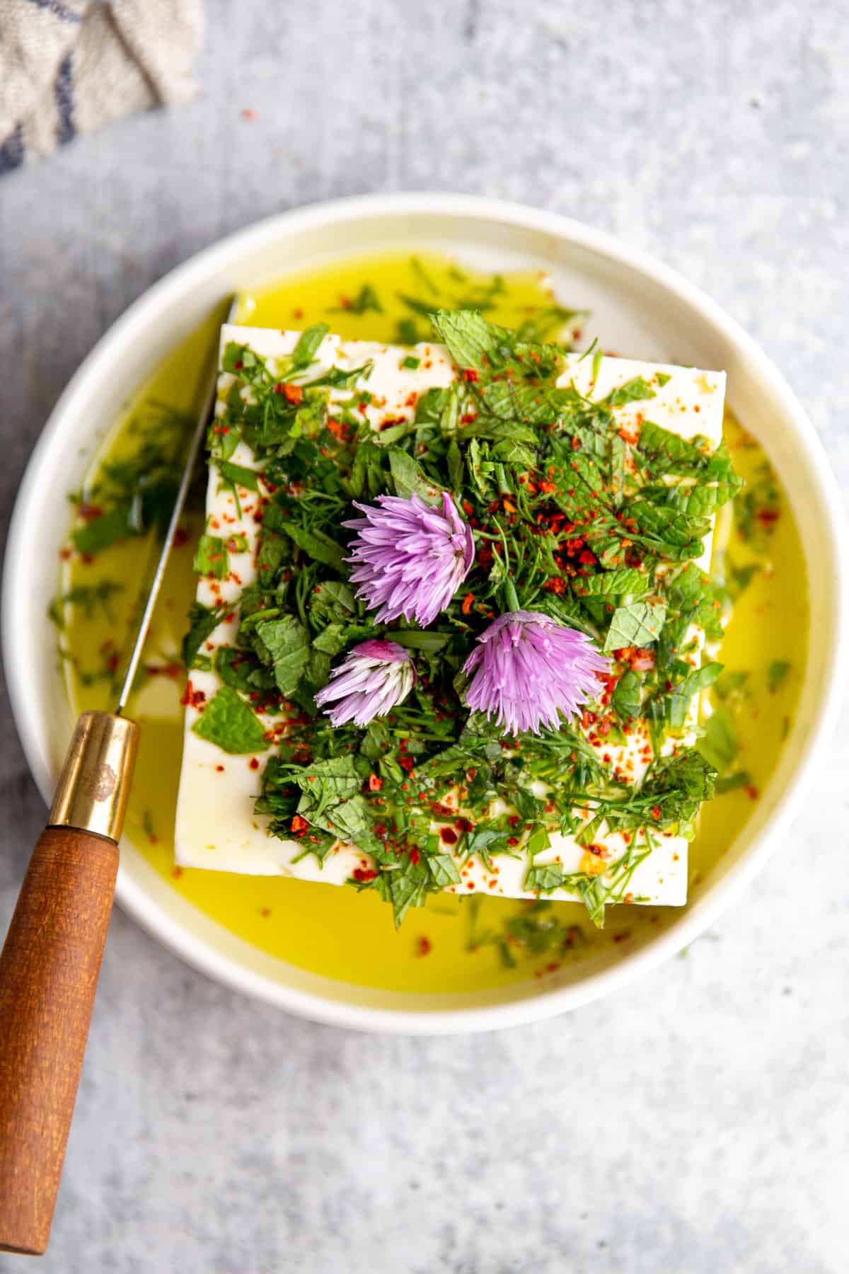 Herby Marinated Feta Cheese