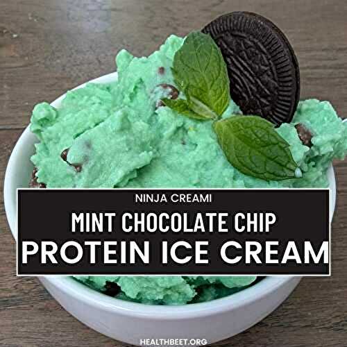 Mint Chocolate Chip Protein Ice Cream {Ninja Creami}