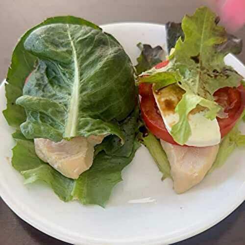 Caprese Chicken Low Carb Salad Sandwich