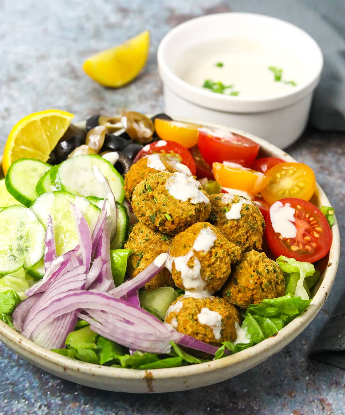 Air Fryer Falafel Salad Bowl