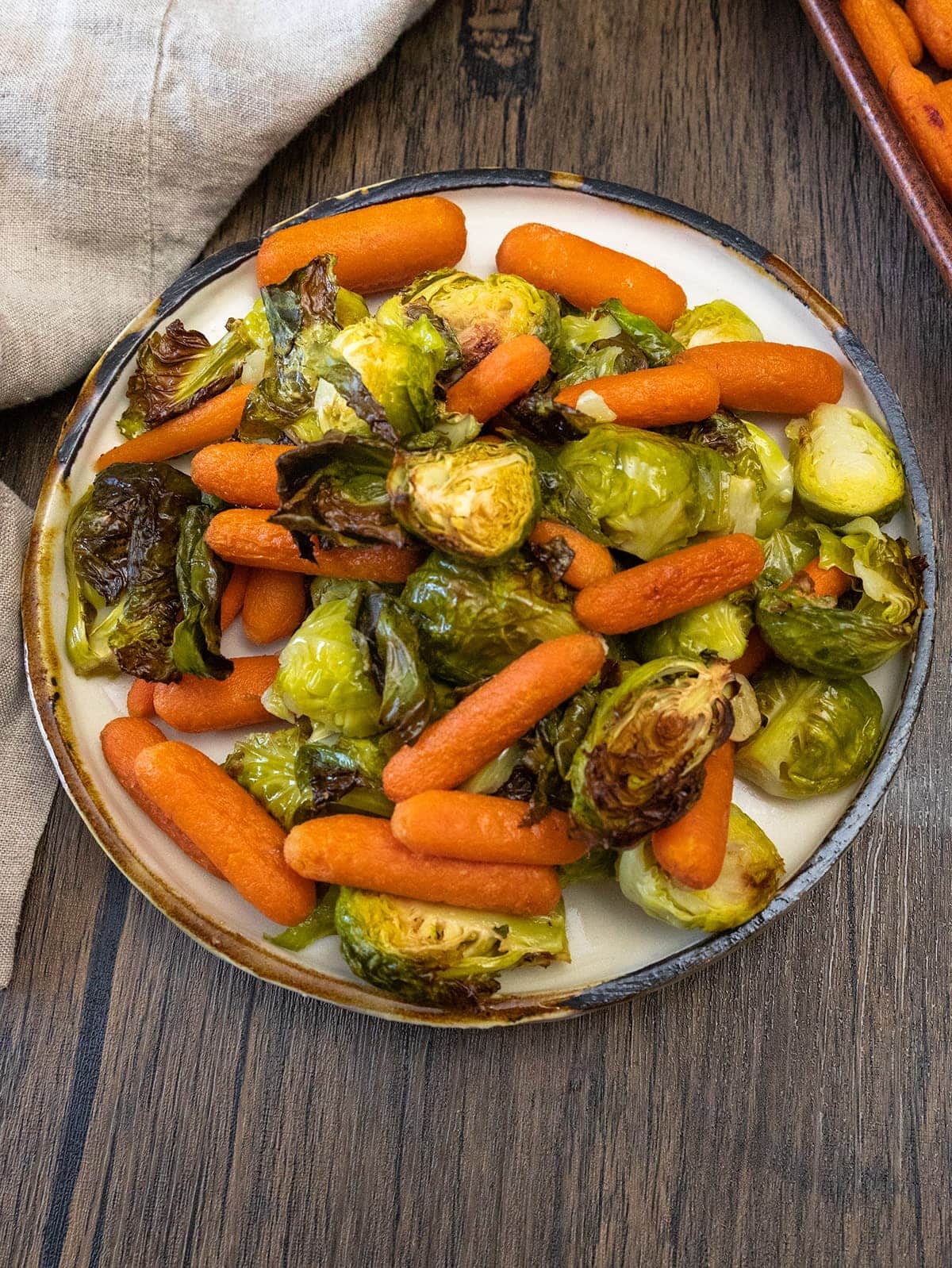 Air Fryer Roasted Brussels Sprouts And Carrots