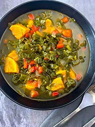 Alkaline sweet potato and kale soup