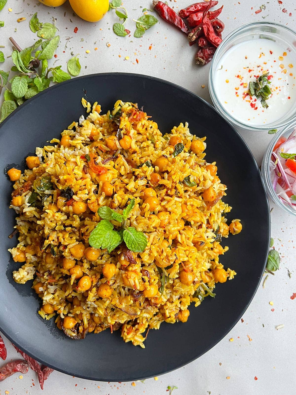 Brown Rice Chickpea Biryani