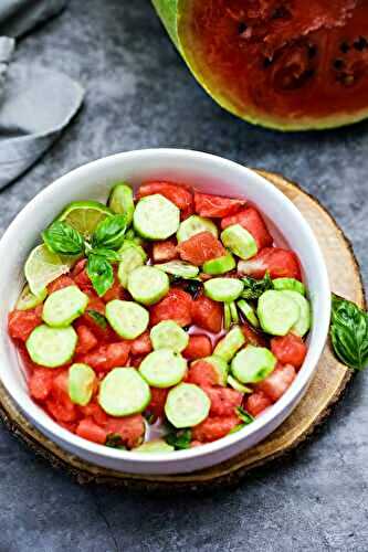 Cucumber Basil and Watermelon Salad