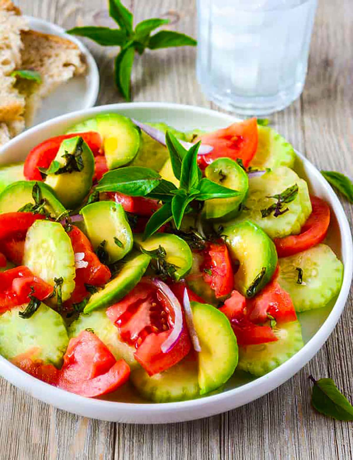 Cucumber Tomato and Avocado Salad