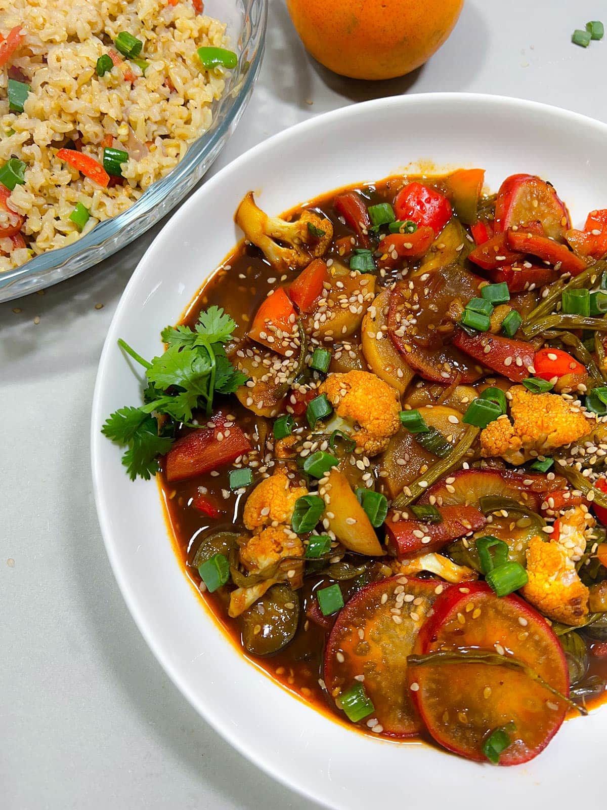 Stir-Fried Veggies In Orange Sauce