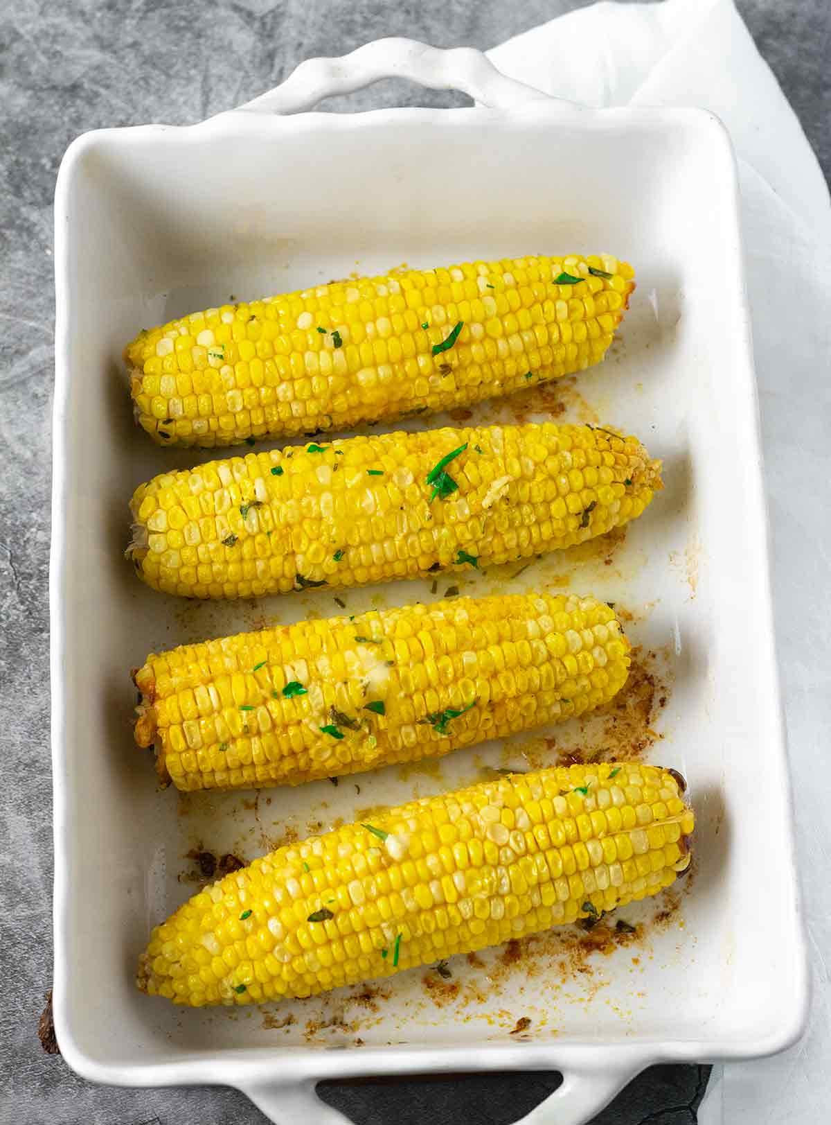 Vegan Baked Corn With Herb Butter