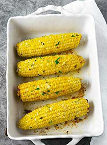 Vegan Baked Corn With Herb Butter