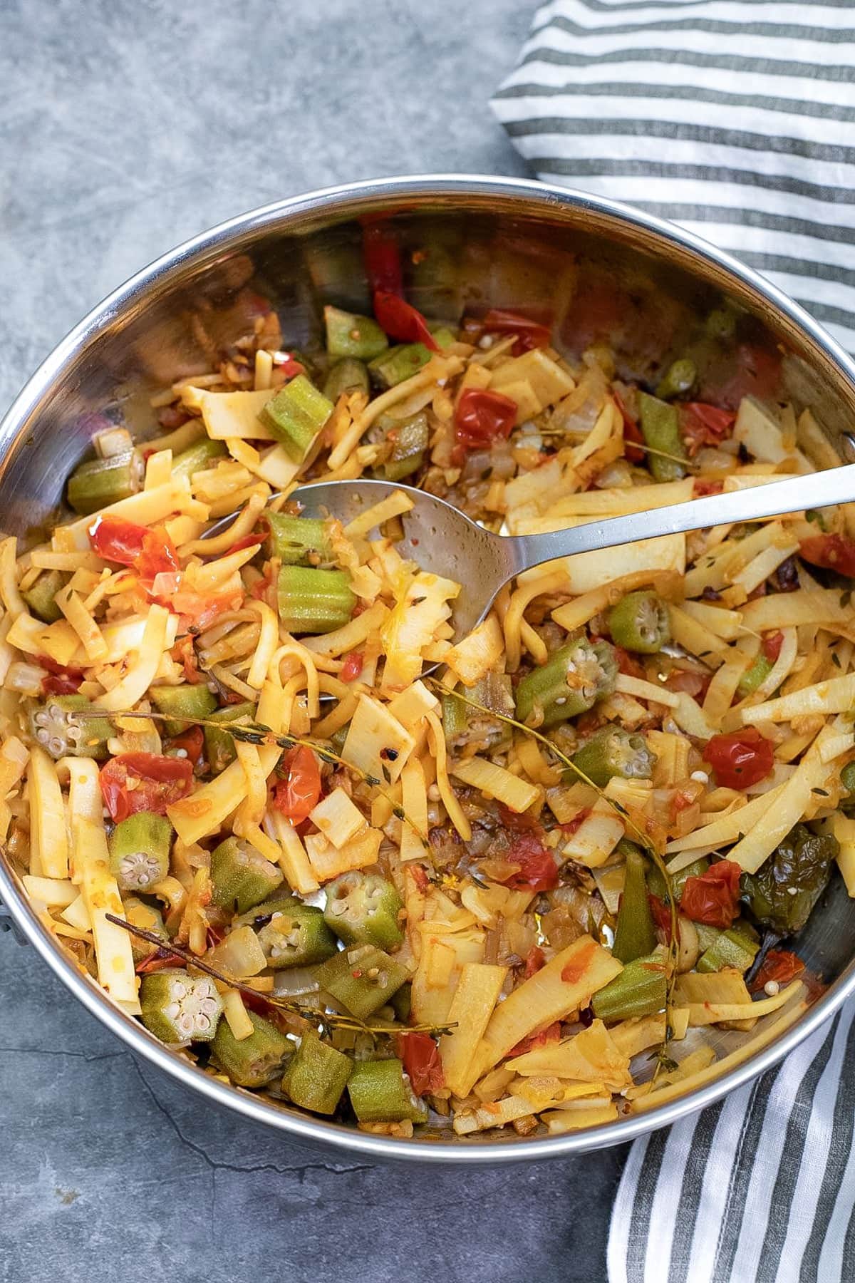 Vegan Jamaican Saltfish and Okra